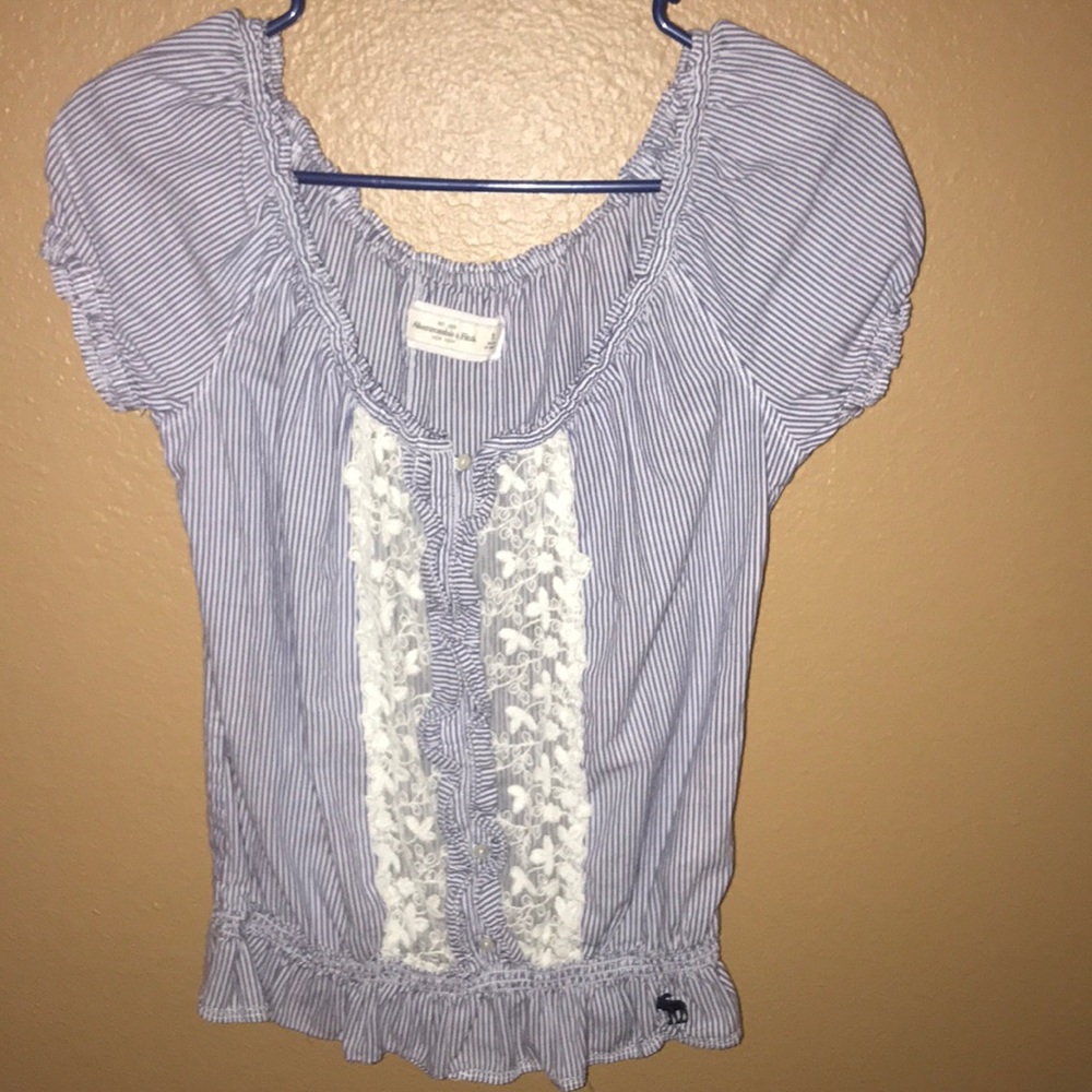 abercrombie blouse with lace inserts!
